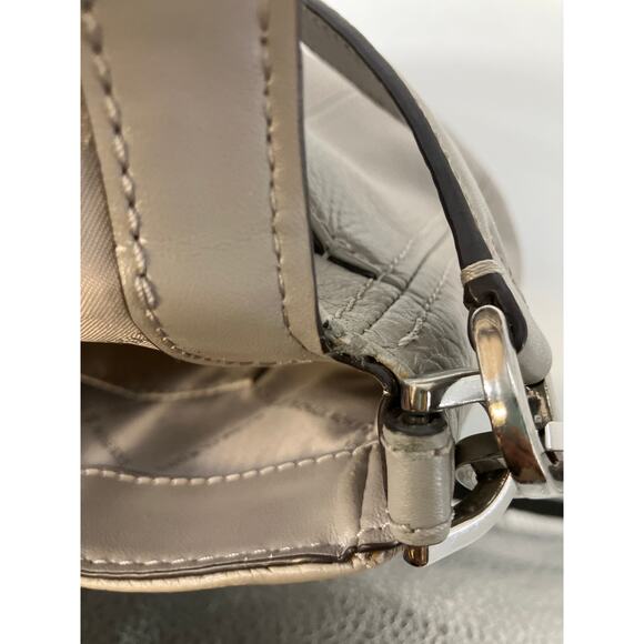 MICHAEL KORS, GRAY MEDIUM PEBBLED LEATHER SHOULDER BAG - Picture 11 of 16